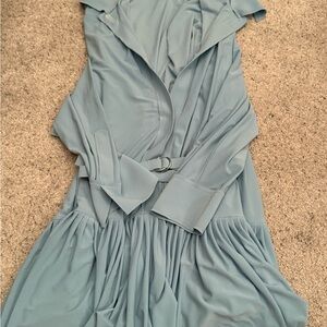 Norma Kamali Light Blue Long Sleeve Dress